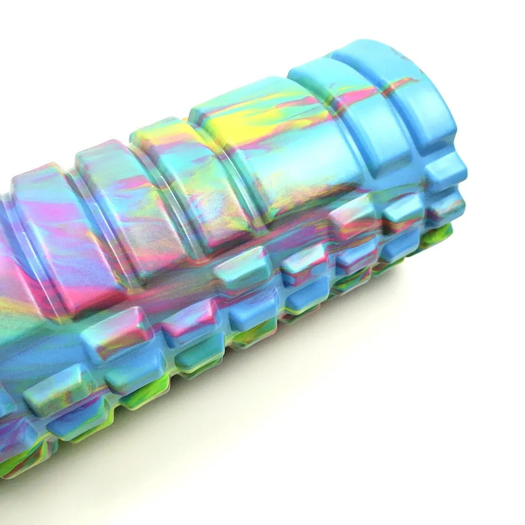 33cm camouflage pattern EVA foam roller in blue green yellow colour variation