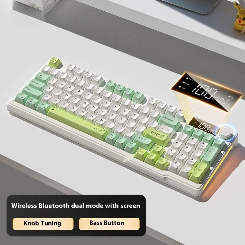 Wireless Bluetooth keyboard and mouse combo in blue white colour with compact design and ball-shaped keycaps