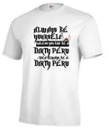 Men's white short sleeve t-shirt with printed design in straight fit casual style