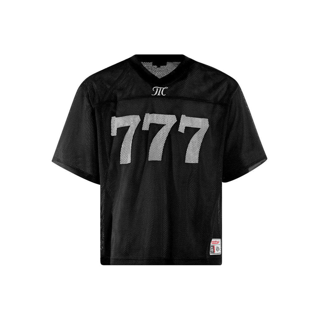 Loose fit summer T-shirt in black, white, purple, and orange colours