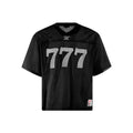 Loose fit summer T-shirt in black, white, purple, and orange colours