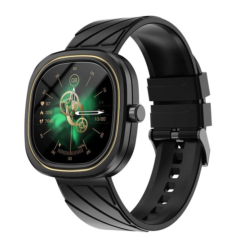 Fashion Bluetooth smart bracelet watch with 1.32-inch screen on a silicone wristband in black, green, or pink.
