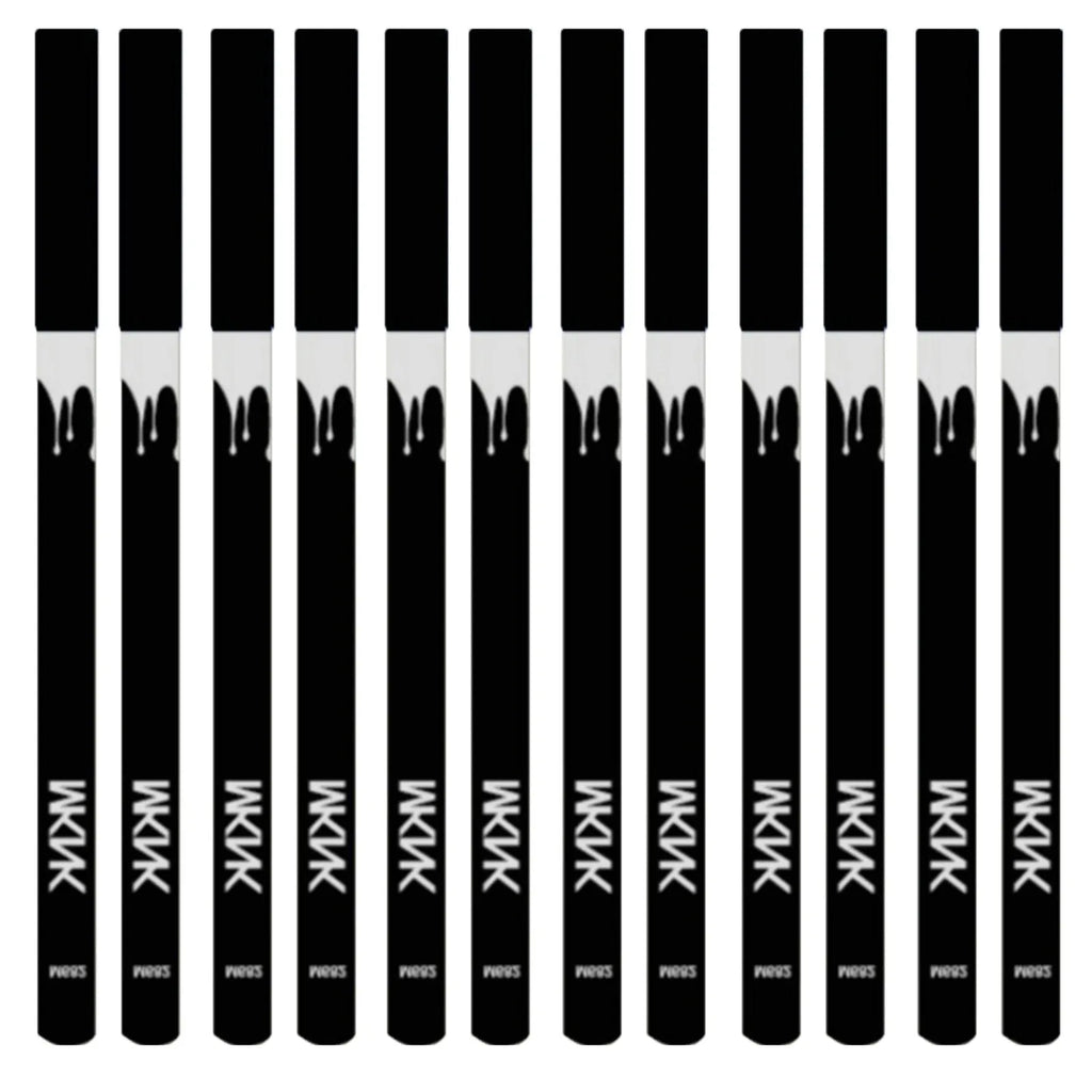 12 white and black retractable eyeliner pencils with sharpener for multi-use cosmetic application