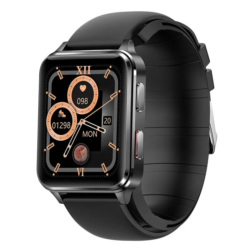 Multi-sport smartwatch with 1.70-inch tempered glass screen and silicone wristband showing fitness tracking interface