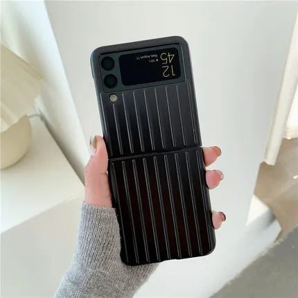 Samsung Z Flip3 ultra-thin flip phone case in black, red, pink, silver, gold, sky blue, and light green colours.