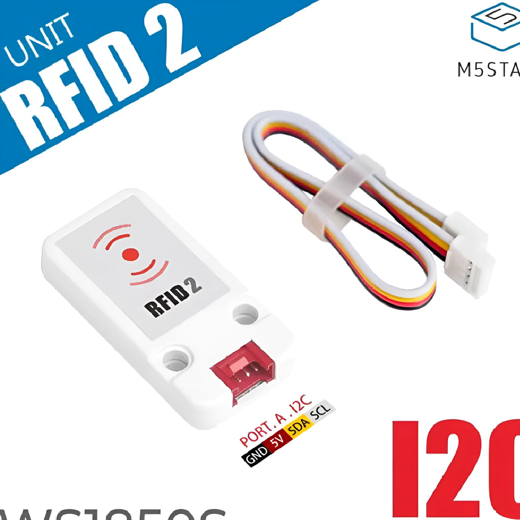 WS1850S RFID sensor module on a white background with an HY2.0-4P connection cable.