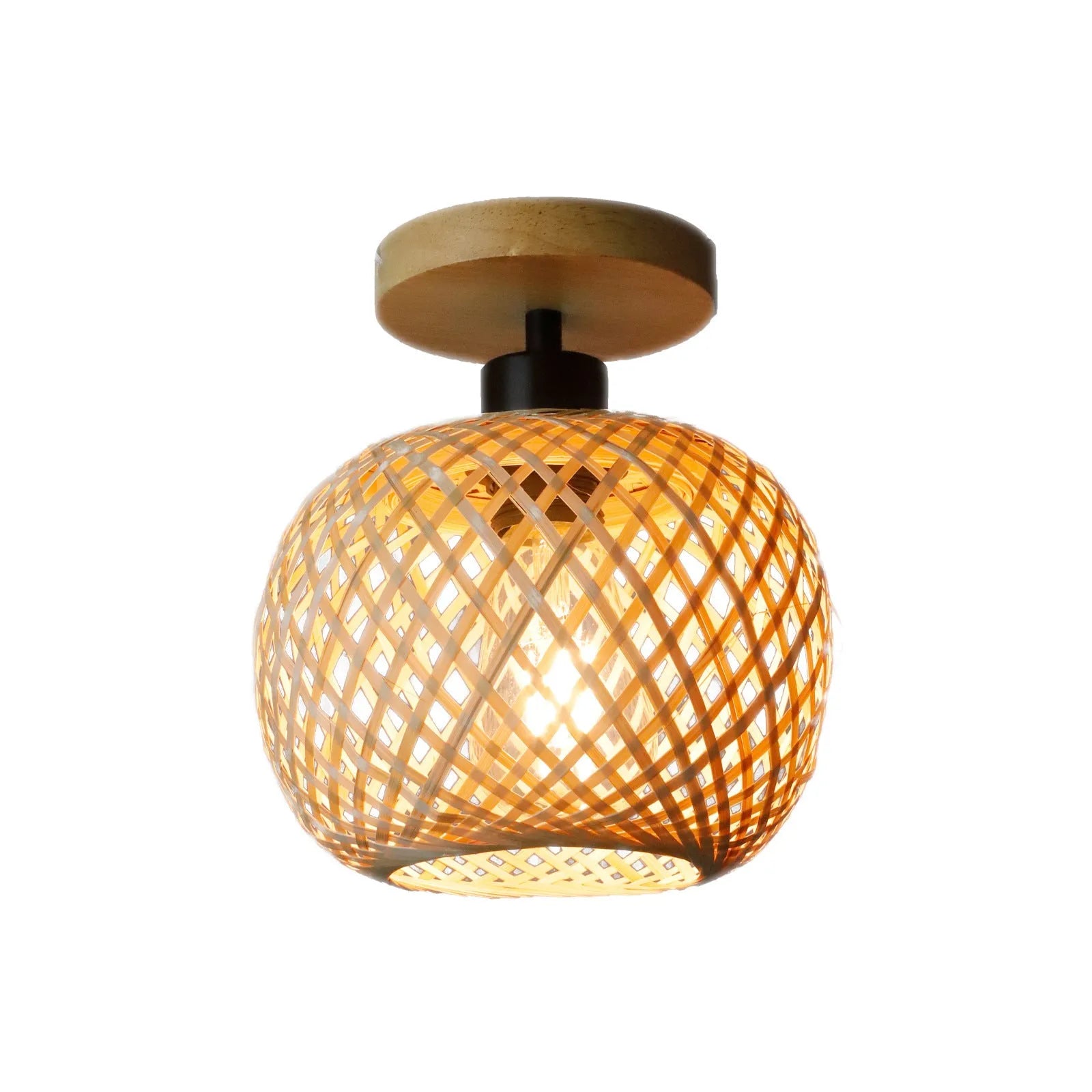 Bamboo Japanese-style ceiling lamp with pastoral design for corridor lighting