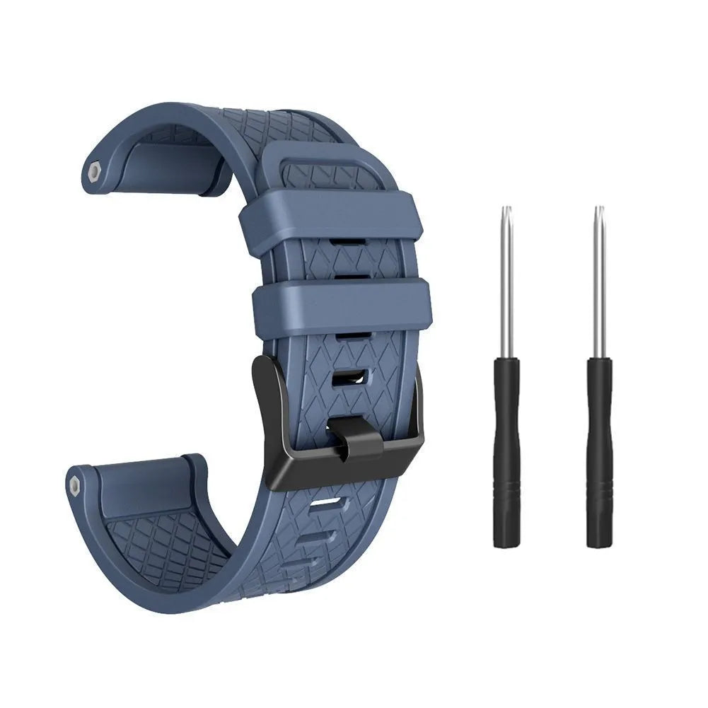 Jiaming compatible 26mm silicone watch strap with stainless steel buckle in multiple colour options
