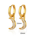 Butterfly-shaped copper earrings with geometric heart, star and bow patterns in metallic finish