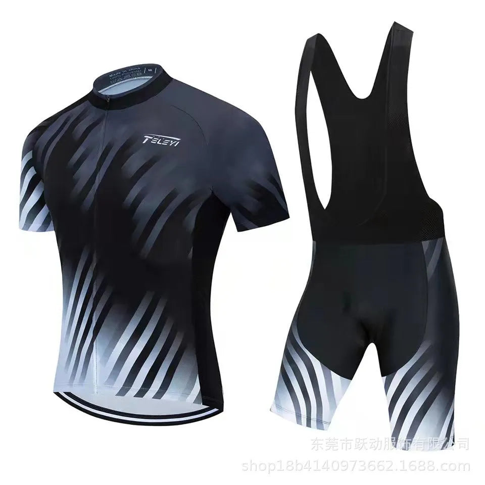 Cycling jersey set with top and pants for summer mountain and road biking in multiple colour options