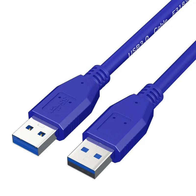 USB 3.0 male-to-male data cable with nickel-plated connectors, showing length options.