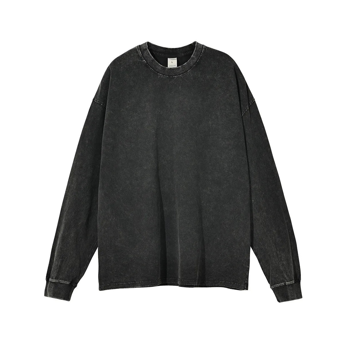 Men's vintage washed batik cotton long sleeve loose pullover tee shirt