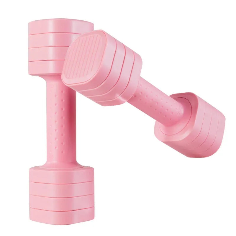 Detachable pink dumbbell set with slim fit design for women's fitness and body shaping exercises