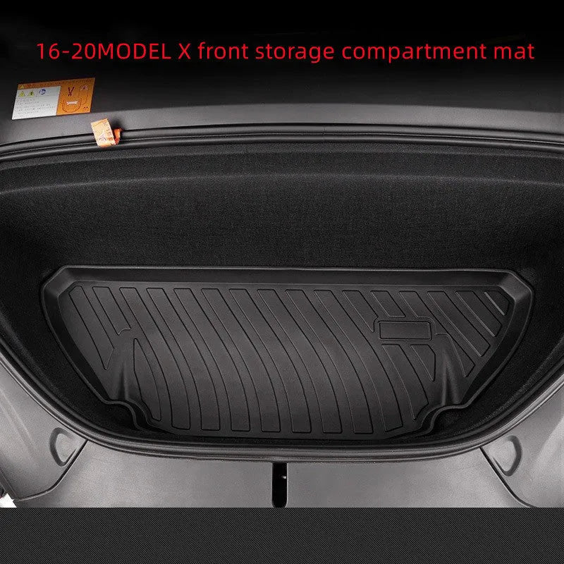 Tesla rubber floor mats with TPE footrest for Model 3, Y, S, and X vehicles