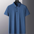 Man wearing a solid colour non-ironing short sleeve business casual shirt in a professional setting.