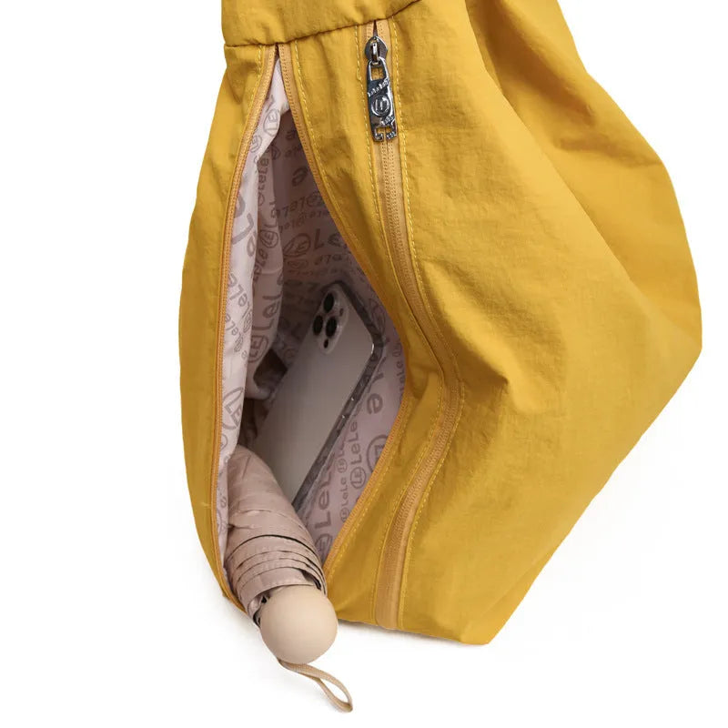 Women's heart-shaped nylon underarm bag in large capacity design