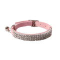 Soft flocking fabric cat collar with elastic buckle and gang drill in multiple colours.