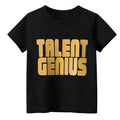 Black men's geometric pattern T-shirt with loose street fashion fit and short sleeves