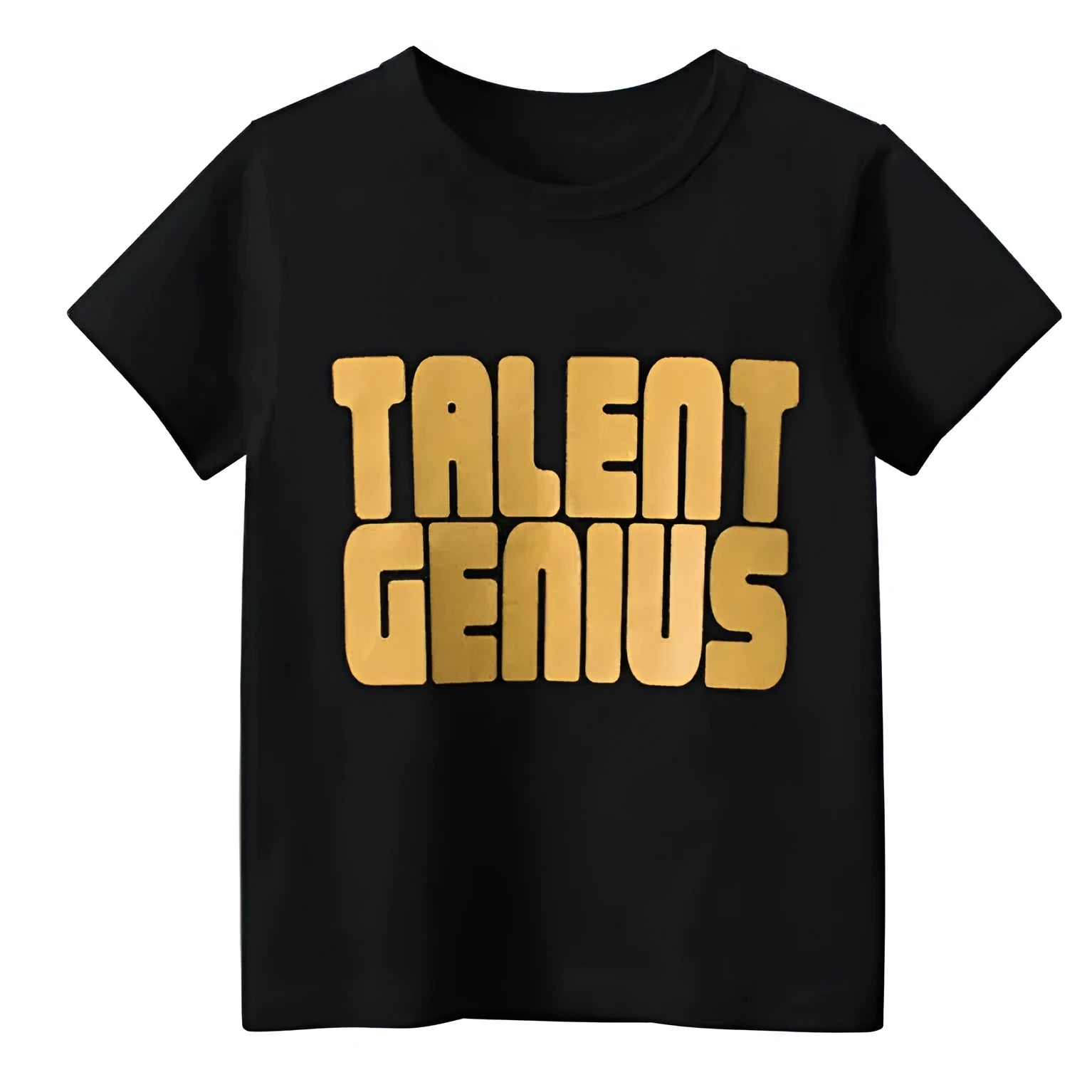 Black men's geometric pattern T-shirt with loose street fashion fit and short sleeves