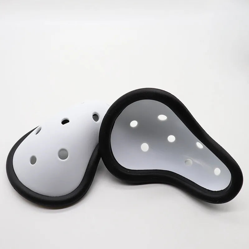 Rubber sports genital protector for adult and child sizes used in hockey, rugby, boxing and martial arts