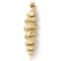 Golden synthetic fibre wig in three length options: 18, 20, and 22 inches.