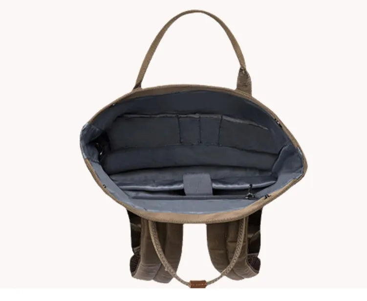 Polyester casual backpack showing computer pocket and zipper organisation in black colour