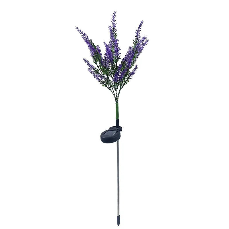 74cm solar LED garden light with flower shape design in lavender colour for outdoor courtyard decoration