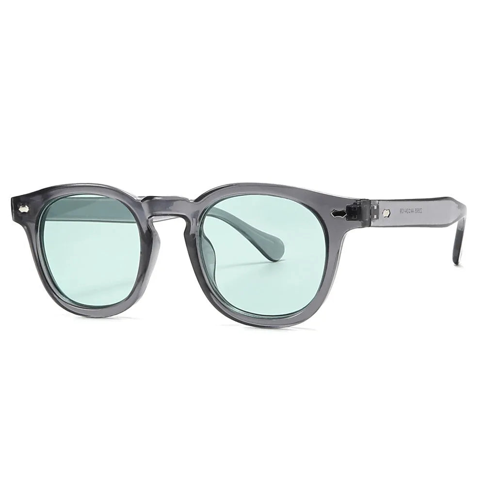 Simple round rim vintage style plastic sunglasses for sun protection with multiple frame and lens colour options