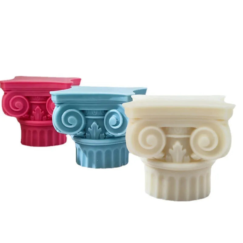 21.5cm tall Roman pillar silicone mould for candles and crafts in modern simplicity style