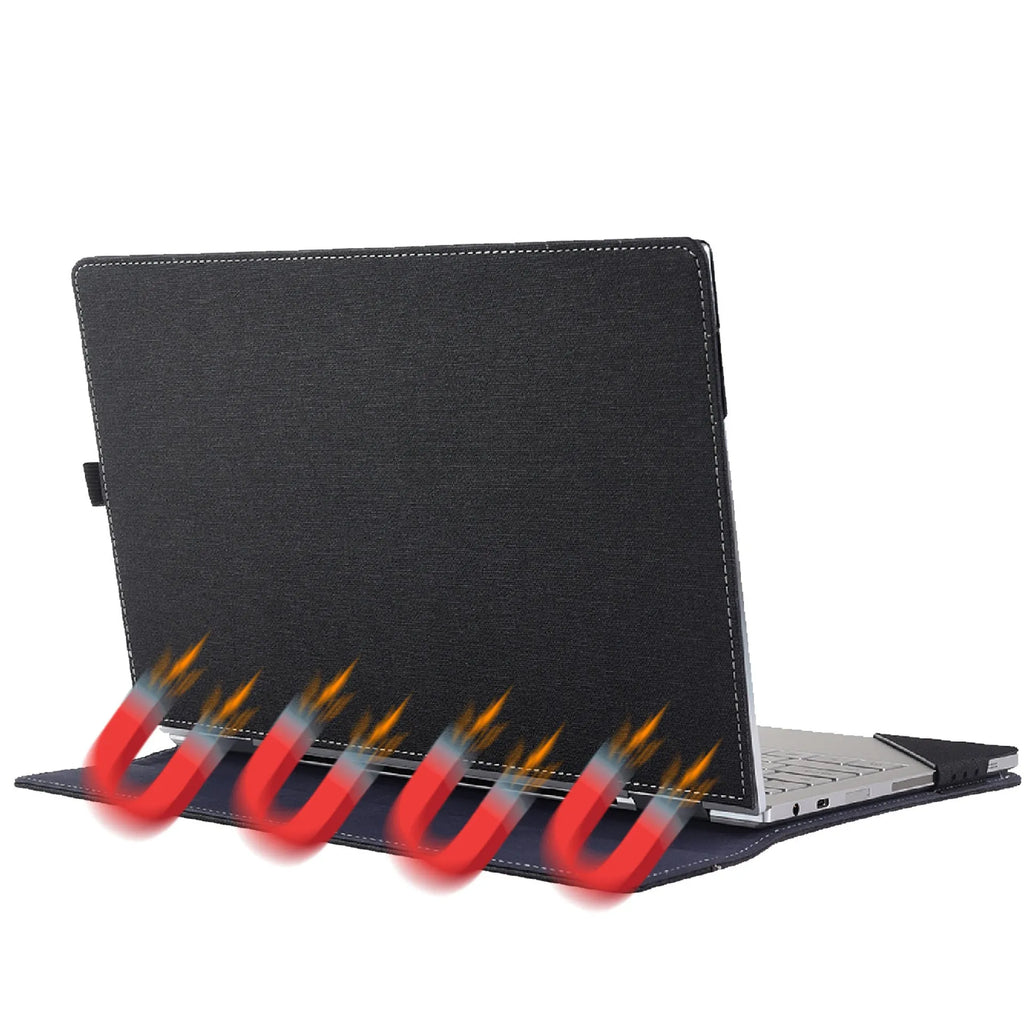 Black Chinese-style laptop protective sleeve for Microsoft Surface Laptop 6 with bracket design