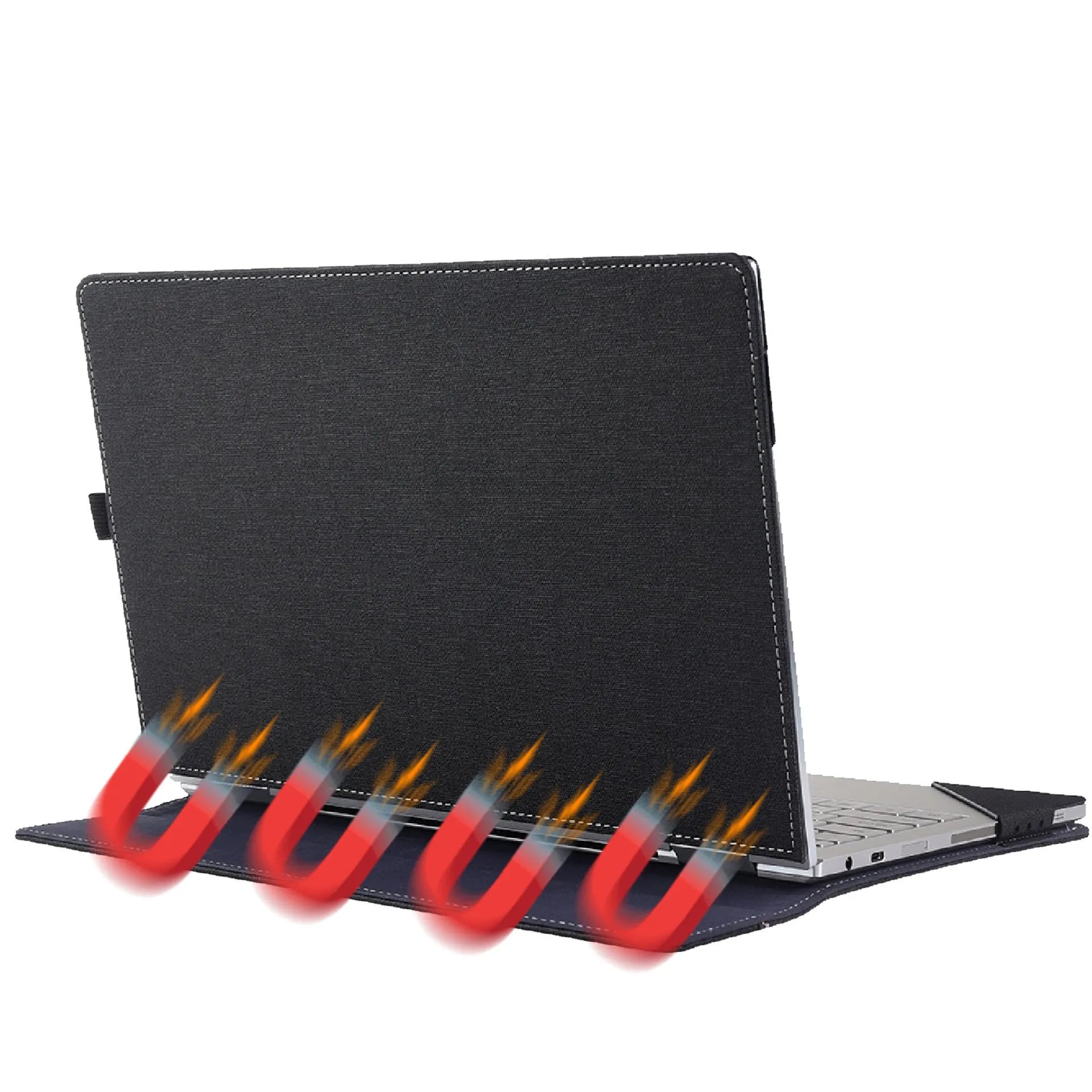 Black Chinese-style laptop protective sleeve for Microsoft Surface Laptop 6 with bracket design