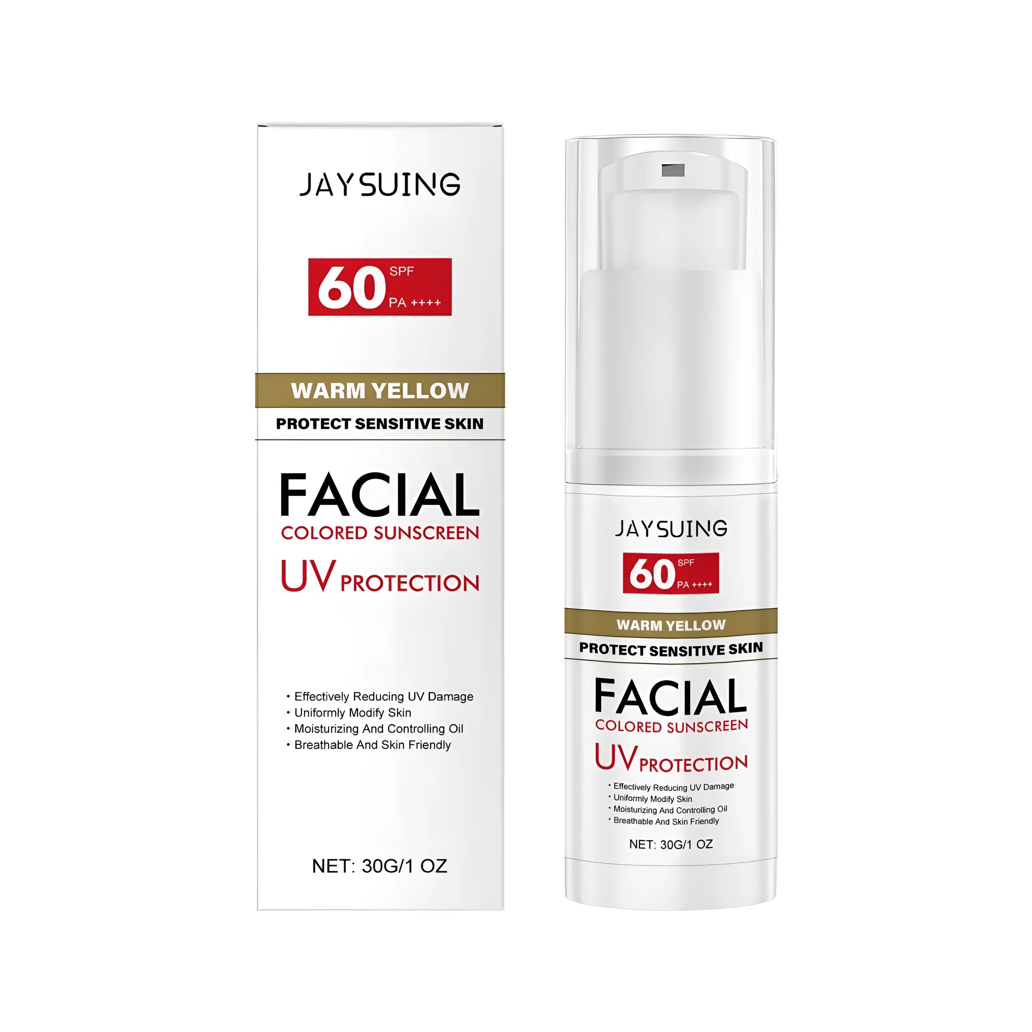 30g lightweight face sunscreen container with SPF 50 PA++++ protection