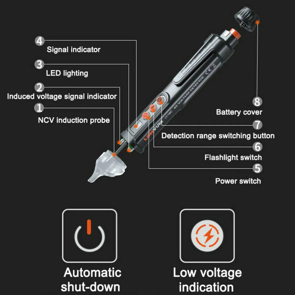 Intelligent checkpoint test pencil with black body and sensor tip for line detection