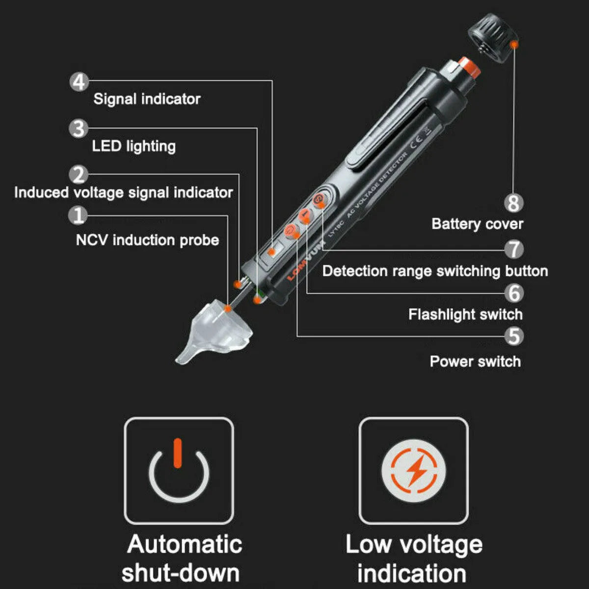Intelligent checkpoint test pencil with black body and sensor tip for line detection