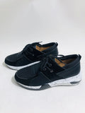 Women's wedge heel suede sneakers in leopard print with round toe and low-cut design