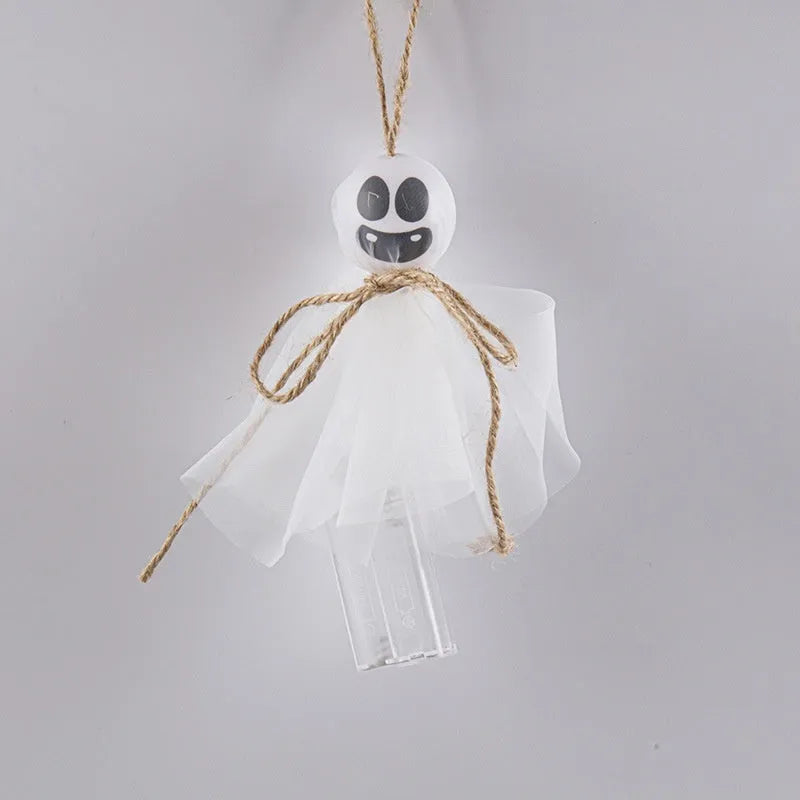 Halloween ghost LED lighting chain with battery box in colourful ghost theme options