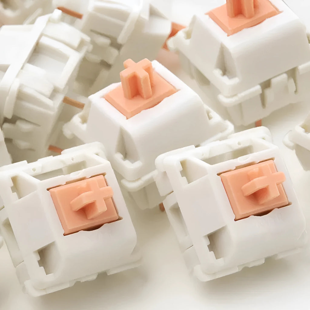 Panda linear mechanical keyboard switch with clear housing showing internal components