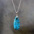 Emperor Stone jade water drop pendant on an 18K gold-plated chain, showing colour options.