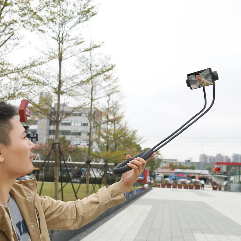 Baseus flexible gooseneck mobile phone holder with shockproof bubble support shown holding a smartphone