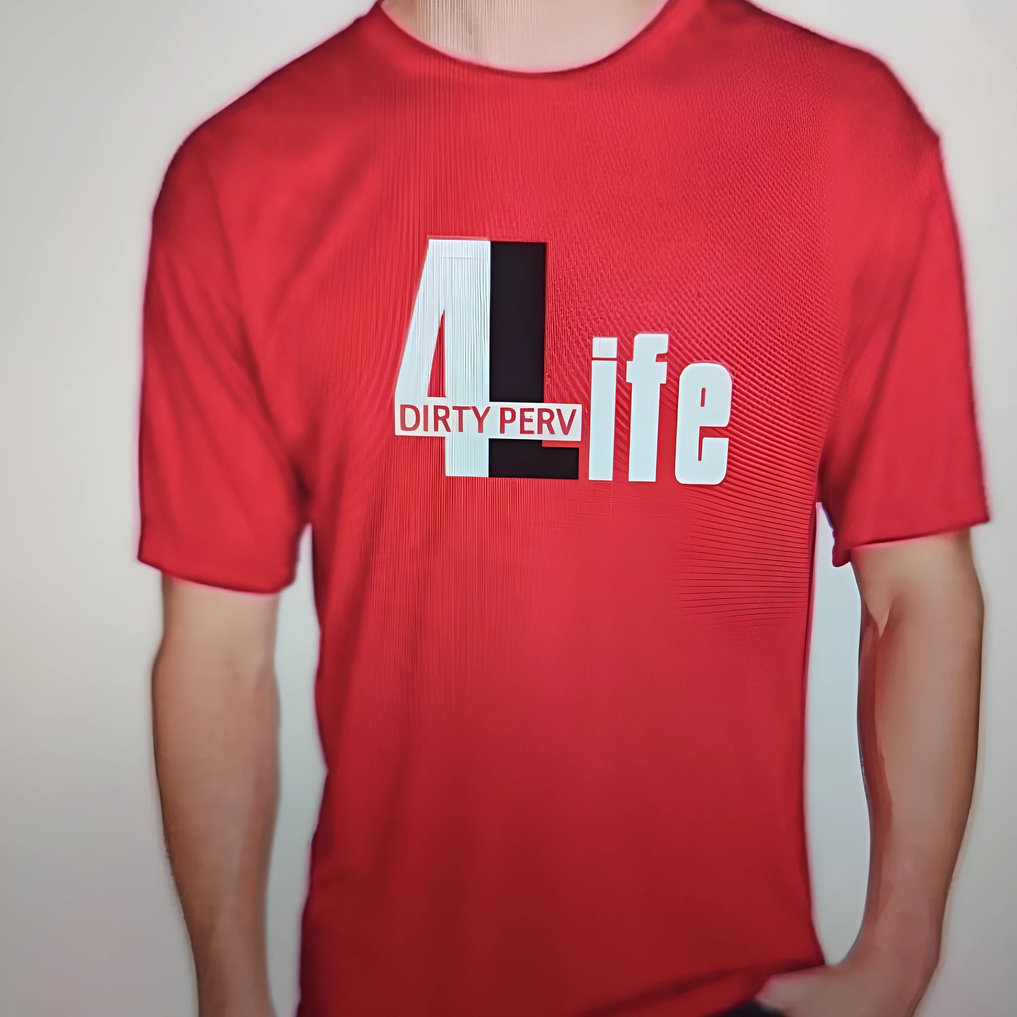Red cotton men's t-shirt with short sleeves and round neck for summer casual wear