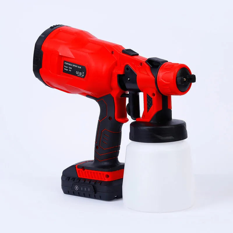 Blue cordless paint spray gun with 800ml can and 1.8mm nozzle for DIY painting