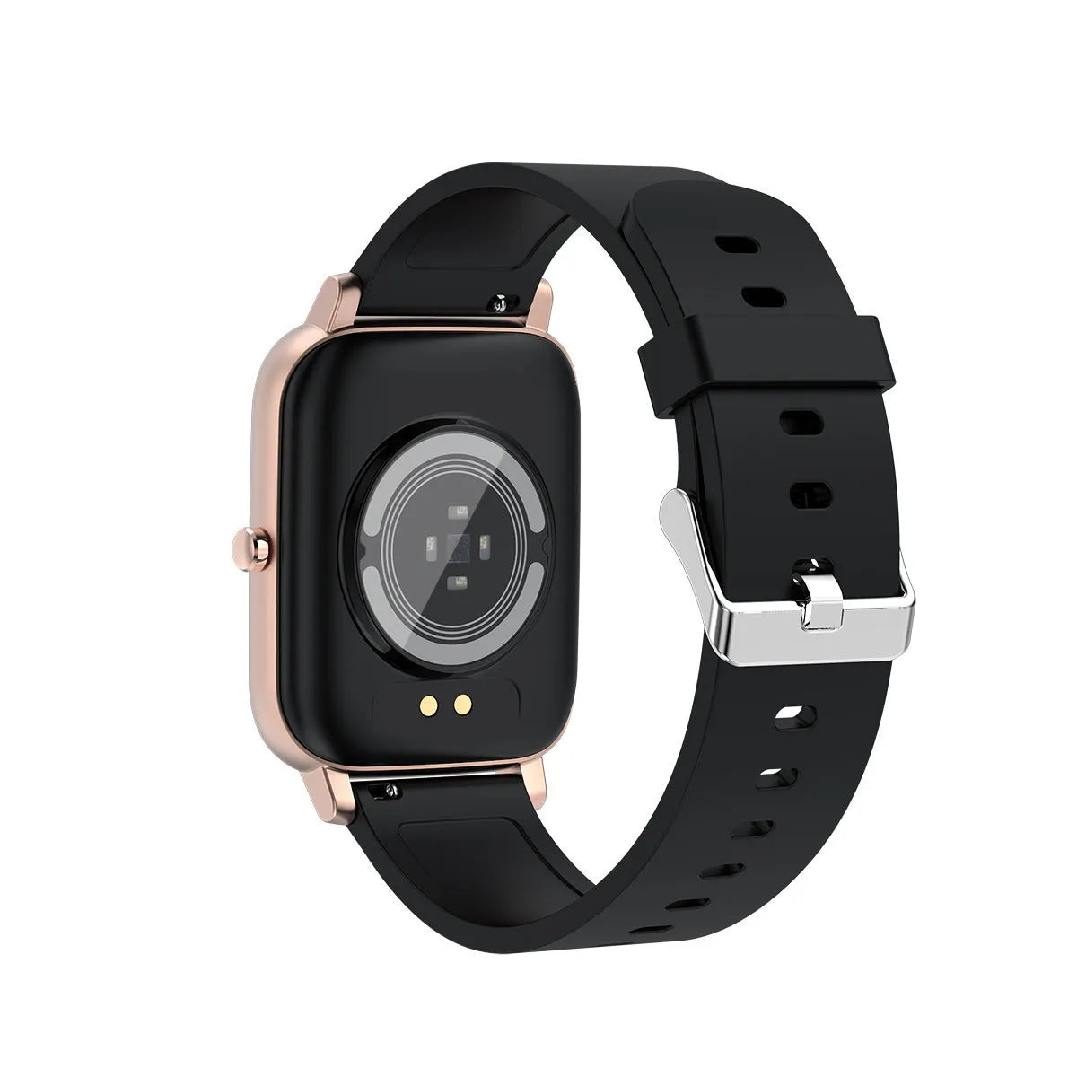 H80 smart watch with black silicone strap showing ECG and blood oxygen monitoring on its 1.69-inch touch screen