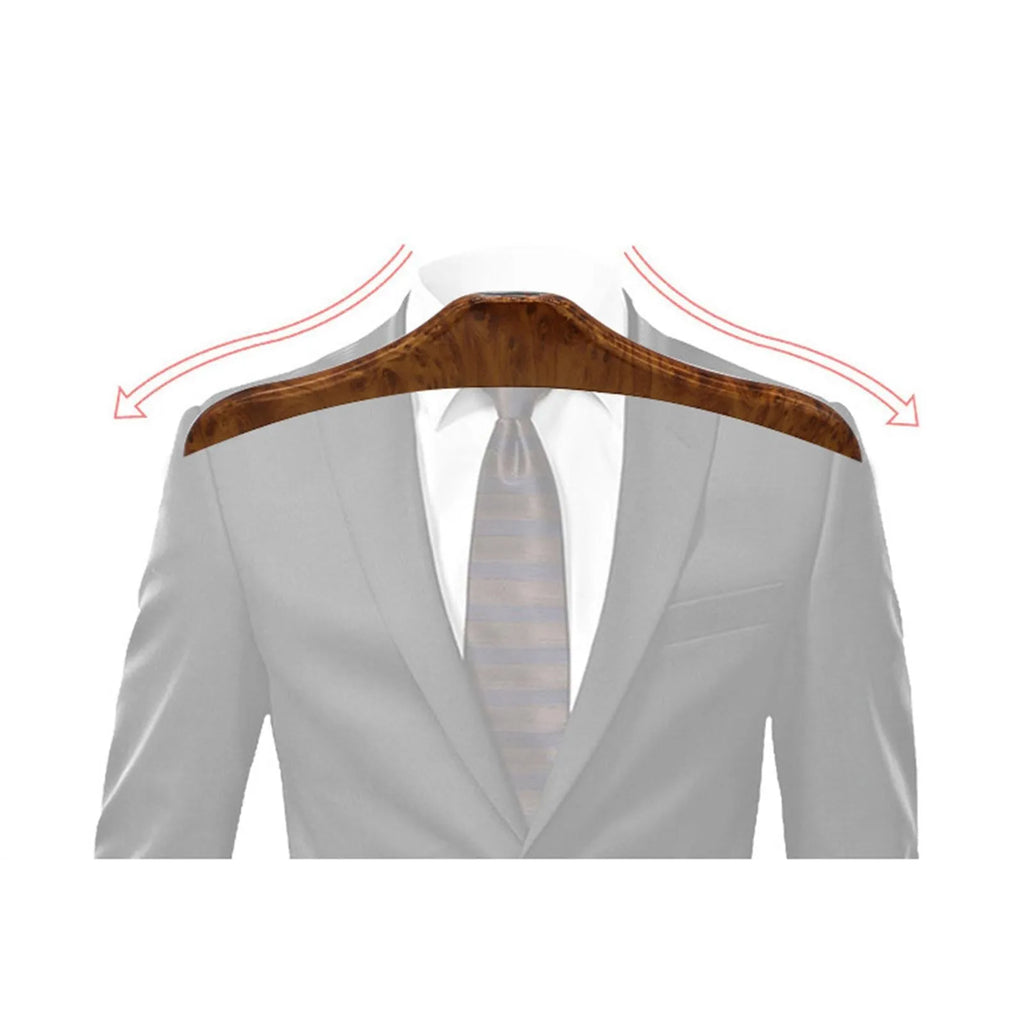 Wood yellow stainless steel car clothes hanger with detachable hooks for seat backs.