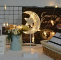 Rattan LED star lamp and heart lamp with copper wire frame for bedroom decoration
