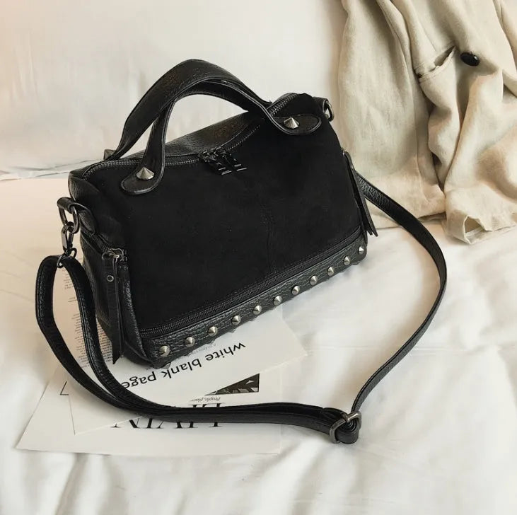 Soft PU leather women's tote shoulder bag in black, brown, or grey colour, showing large capacity and shoulder straps.