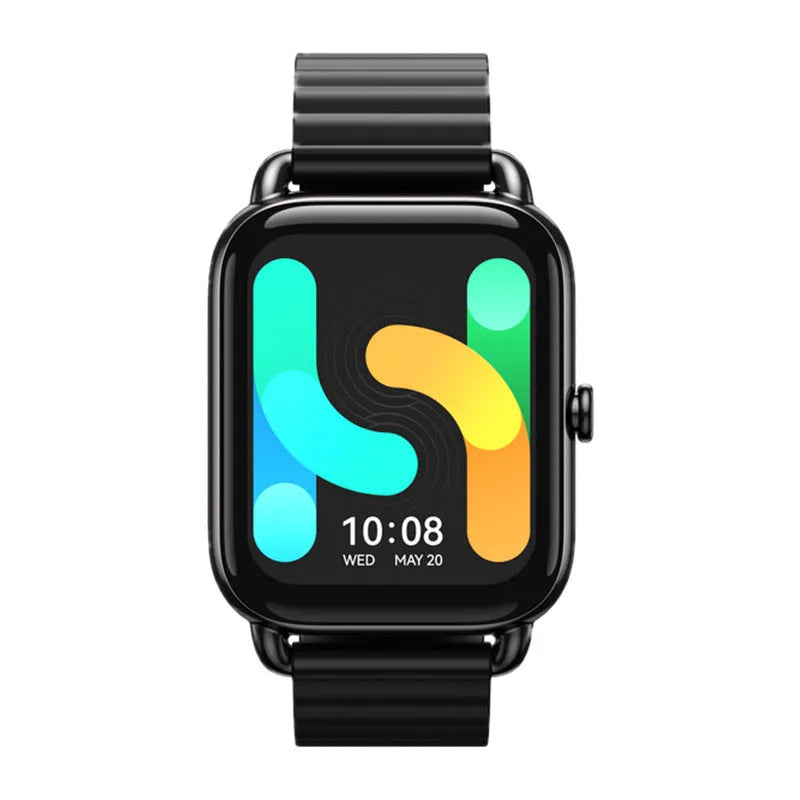 HAYLOU RS4 Plus smart sports watch with AMOLED display showing fitness metrics