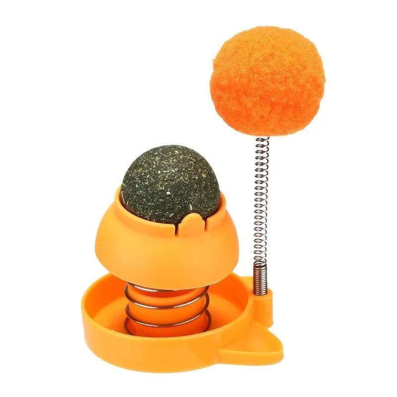 Lucky Cat mint ball cat toy on stick with music for grooming aid and boredom relief