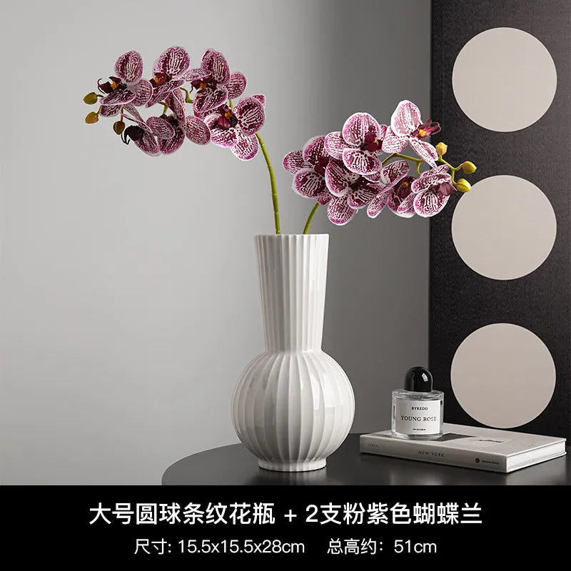 Ball striped ceramic vase collection in American country style with six design options