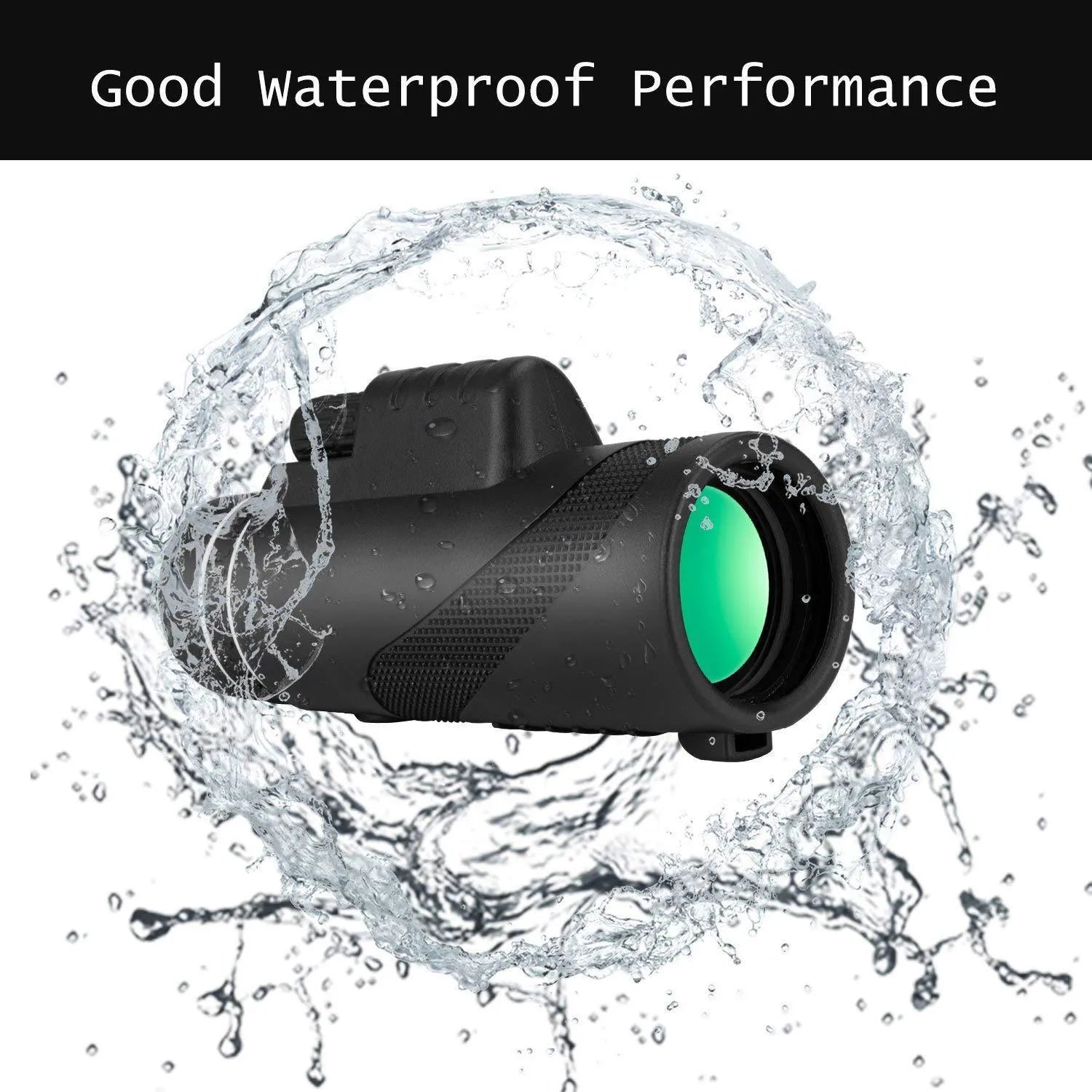 Black HD 40x60 mobile phone monocular telescope with 40x magnification and waterproof design