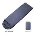 Navy blue envelope camping sleeping bag with hollow cotton fibre insulation for adult outdoor use